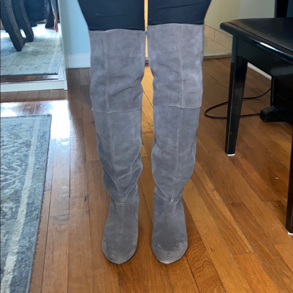 Gray Suede Boots
